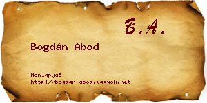 Bogdán Abod névjegykártya